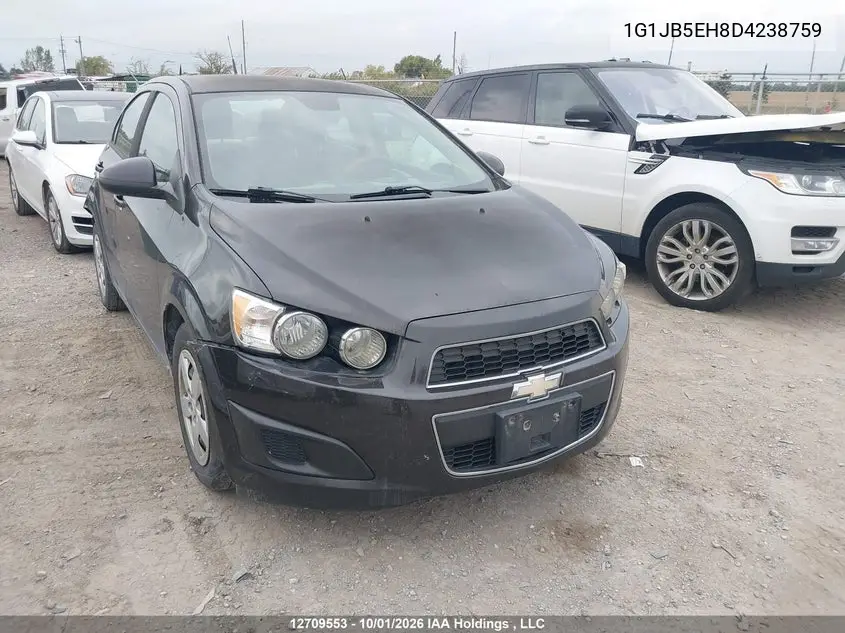 CHEVROLET SONIC 2013, VIN 1G1JB5EH8D4238759
