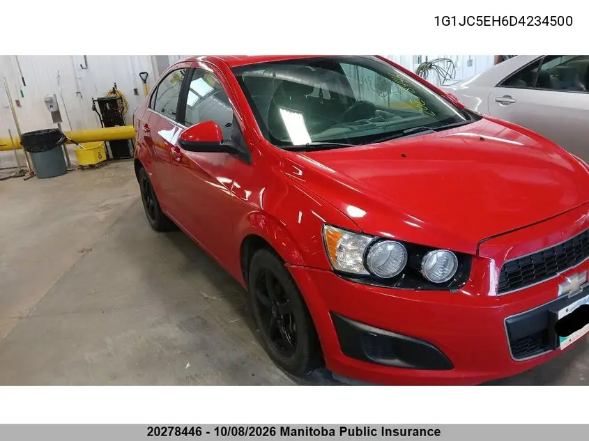 CHEVROLET SONIC 2013, VIN 1G1JC5EH6D4234500