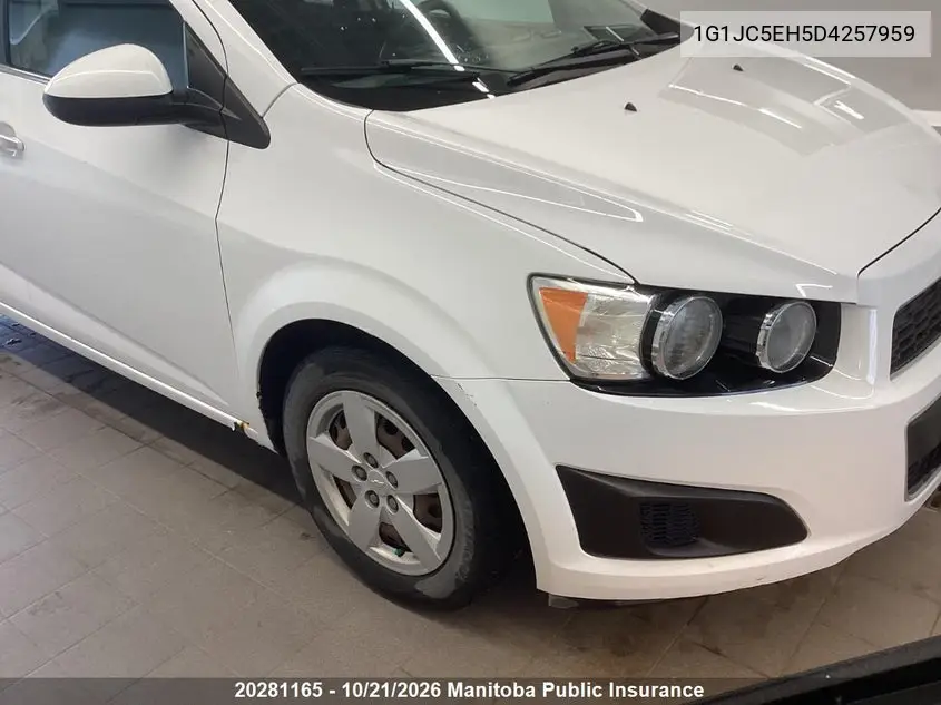 CHEVROLET SONIC 2013, VIN 1G1JC5EH5D4257959