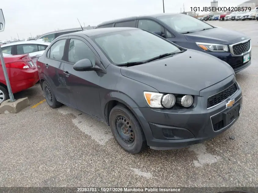 CHEVROLET SONIC 2013, VIN 1G1JB5EHXD4208579