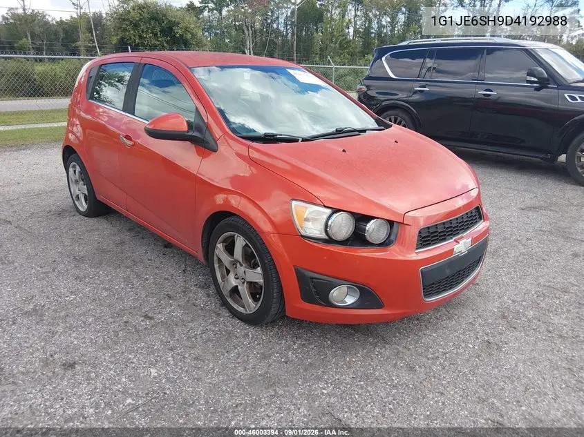 CHEVROLET SONIC 2013, VIN 1G1JE6SH9D4192988
