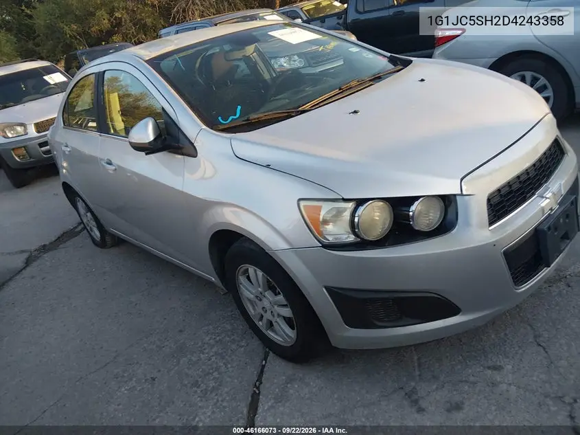 CHEVROLET SONIC 2013, VIN 1G1JC5SH2D4243358