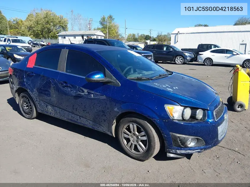 CHEVROLET SONIC 2013, VIN 1G1JC5SG0D4218563
