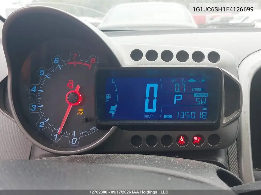 2015 CHEVROLET SONIC VIN 1G1JC6SH1F4126699 — фото 7