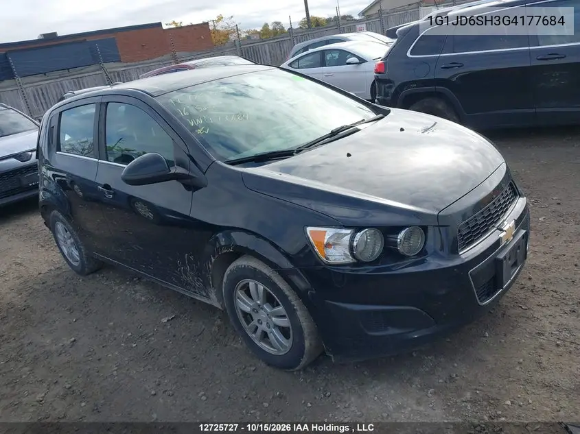 CHEVROLET SONIC 2016, VIN 1G1JD6SH3G4177684