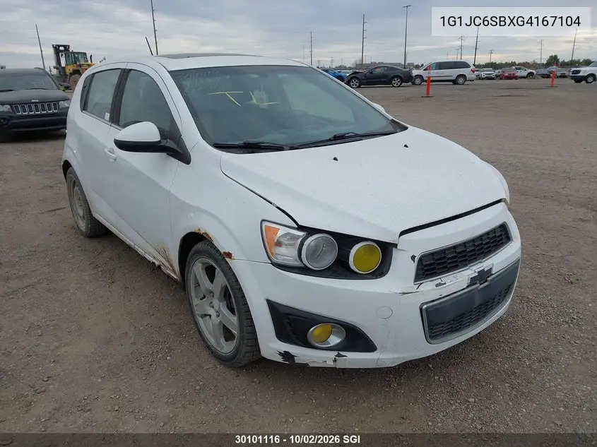CHEVROLET SONIC 2016, VIN 1G1JC6SBXG4167104