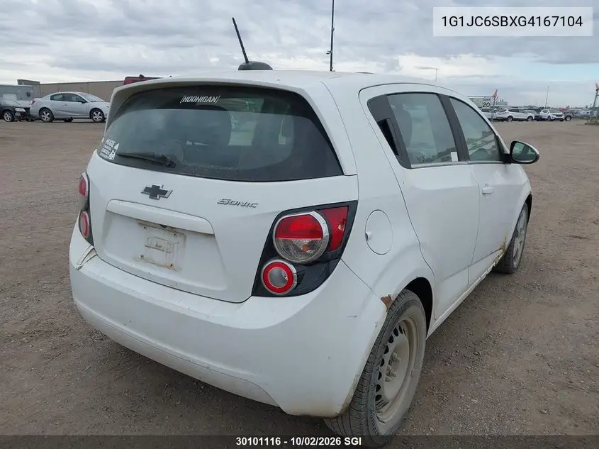 2016 CHEVROLET SONIC VIN 1G1JC6SBXG4167104 — фото 4