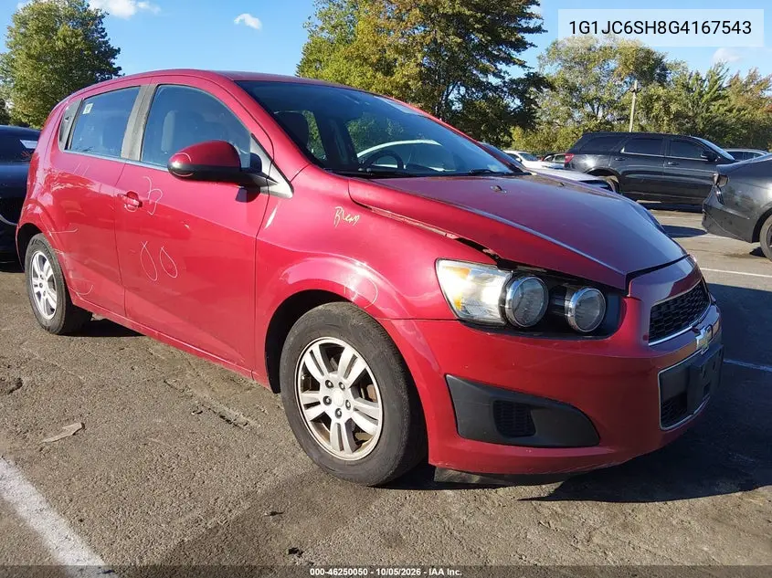 CHEVROLET SONIC 2016, VIN 1G1JC6SH8G4167543
