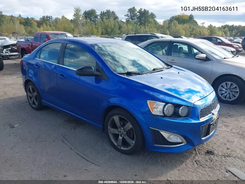 CHEVROLET SONIC 2016, VIN 1G1JH5SB2G4163611