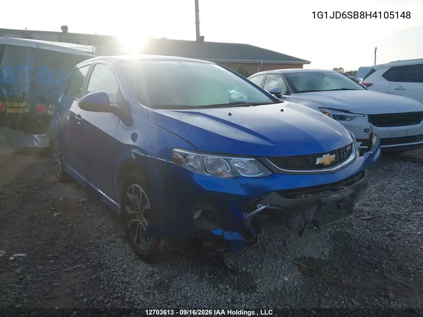 CHEVROLET SONIC 2017, VIN 1G1JD6SB8H4105148