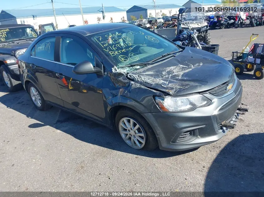 CHEVROLET SONIC 2017, VIN 1G1JD5SH9H4169312