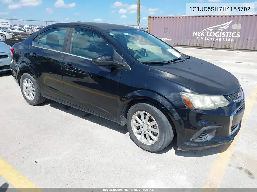 CHEVROLET SONIC 2017, VIN 1G1JD5SH7H4155702