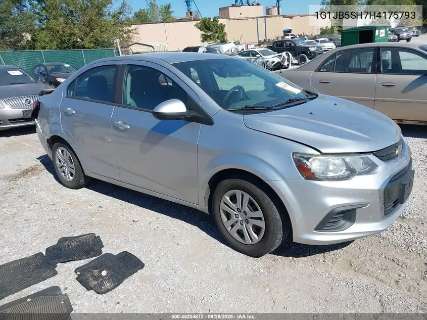 CHEVROLET SONIC 2017, VIN 1G1JB5SH7H4175793