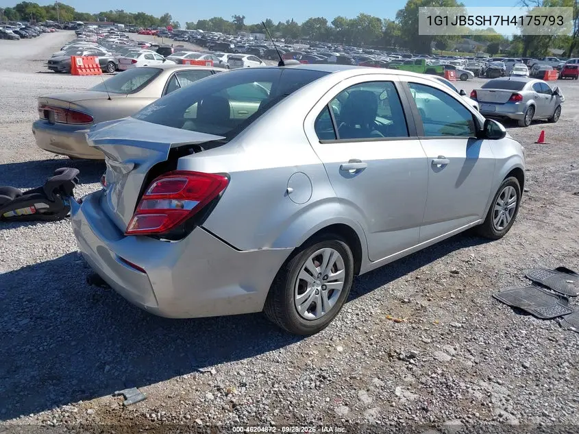 2017 CHEVROLET SONIC VIN 1G1JB5SH7H4175793 — фото 4