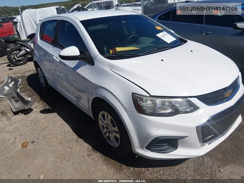 CHEVROLET SONIC 2017, VIN 1G1JG6SHXH4147106