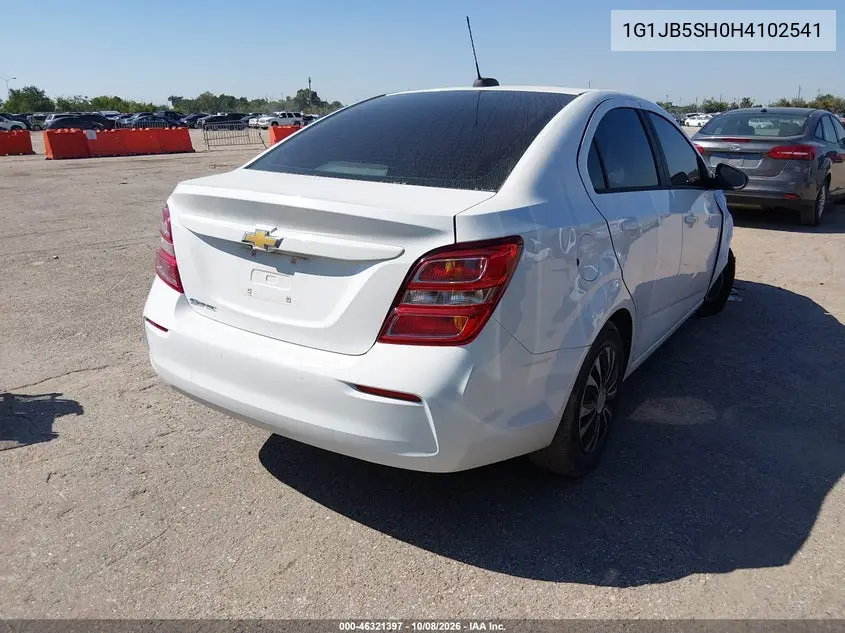 2017 CHEVROLET SONIC VIN 1G1JB5SH0H4102541 — фото 4