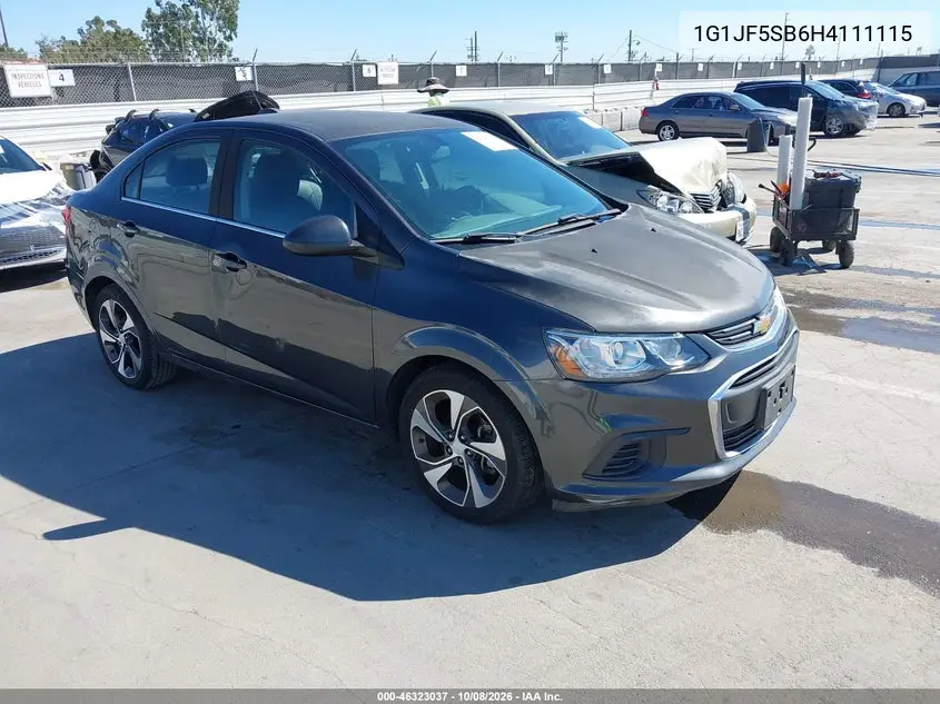 CHEVROLET SONIC 2017, VIN 1G1JF5SB6H4111115