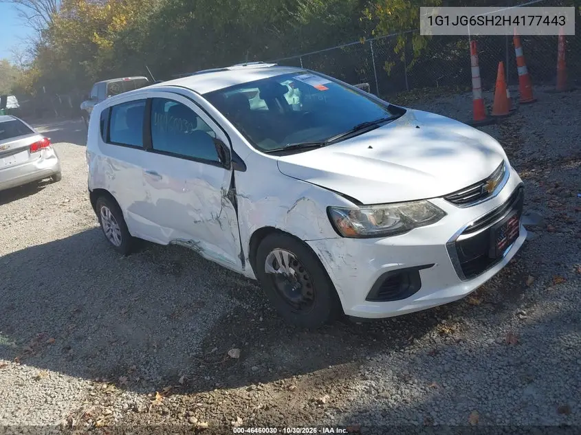 CHEVROLET SONIC 2017, VIN 1G1JG6SH2H4177443