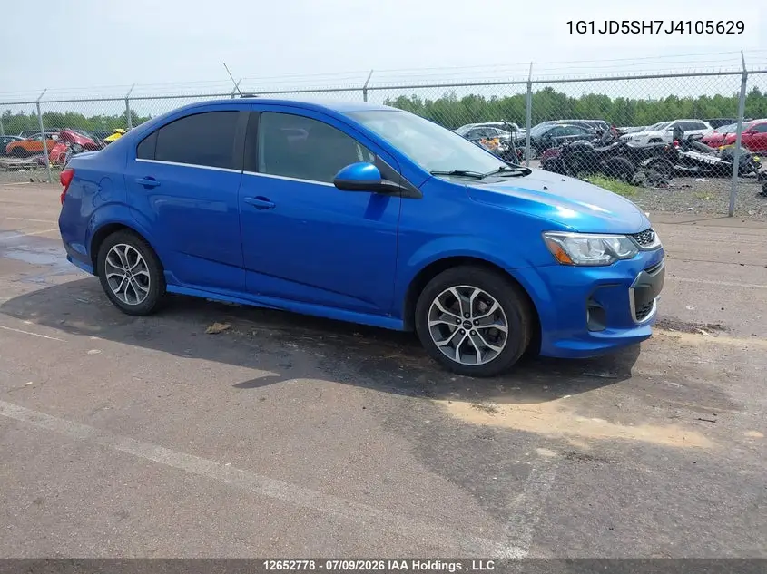 CHEVROLET SONIC 2018, VIN 1G1JD5SH7J4105629