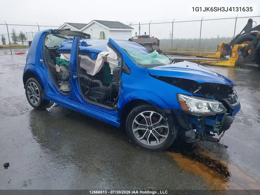 CHEVROLET SONIC 2018, VIN 1G1JK6SH3J4131635