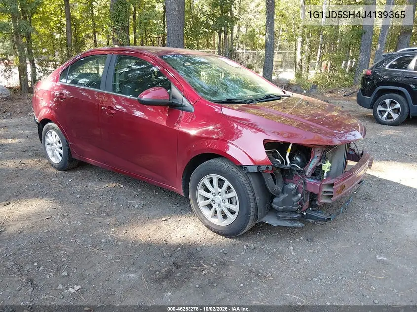 CHEVROLET SONIC 2018, VIN 1G1JD5SH4J4139365