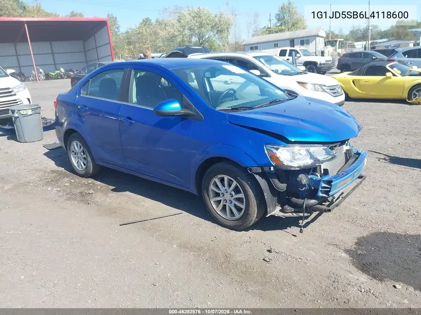 CHEVROLET SONIC 2020, VIN 1G1JD5SB6L4118600