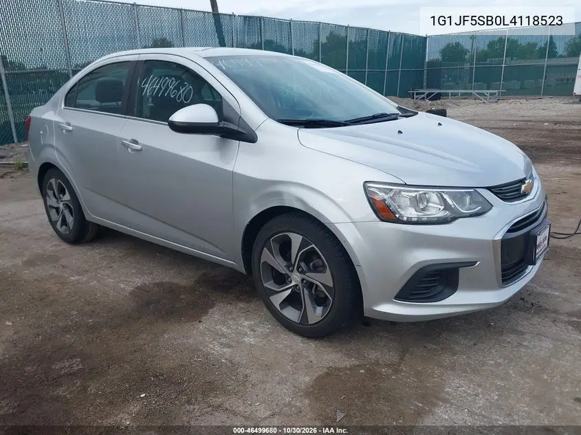 CHEVROLET SONIC 2020, VIN 1G1JF5SB0L4118523