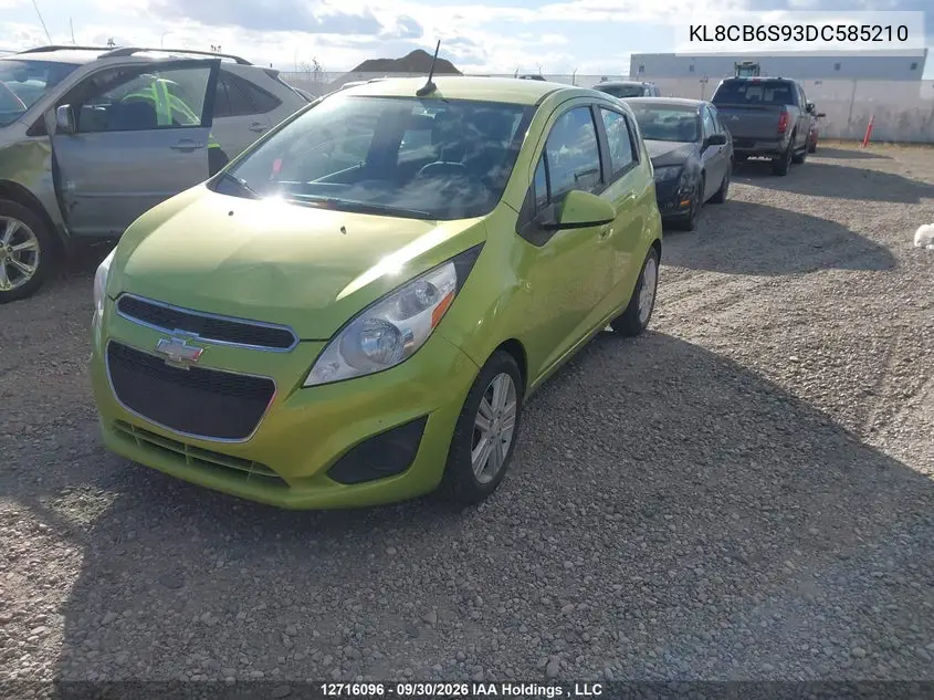 2013 CHEVROLET SPARK VIN KL8CB6S93DC585210 — фото 2