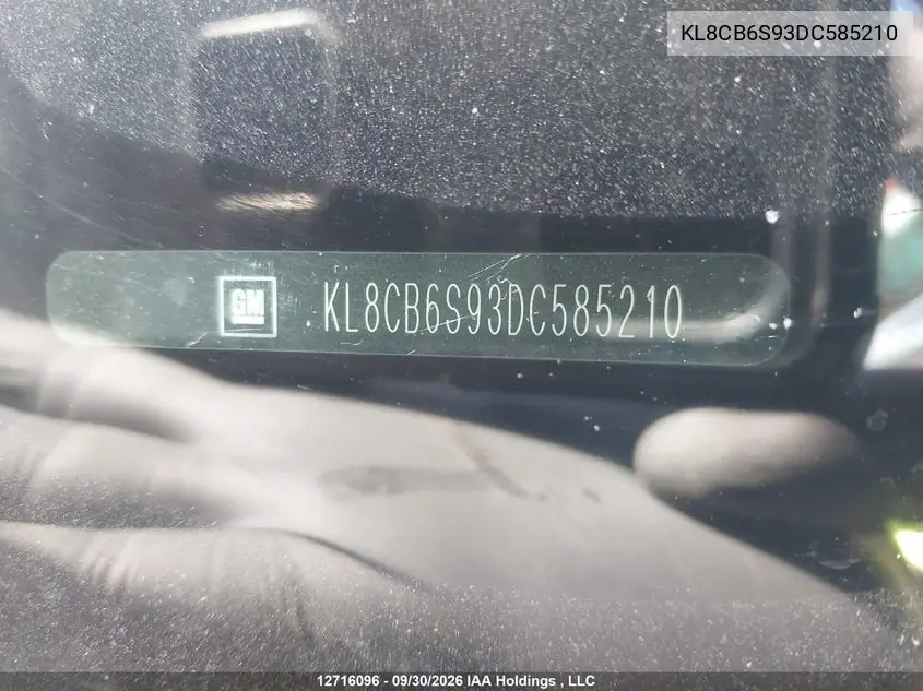 2013 CHEVROLET SPARK VIN KL8CB6S93DC585210 — фото 9