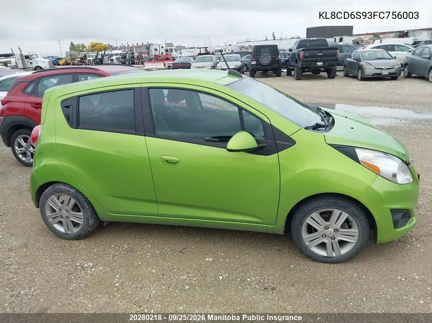 2015 CHEVROLET SPARK VIN KL8CD6S93FC756003 — фото 12