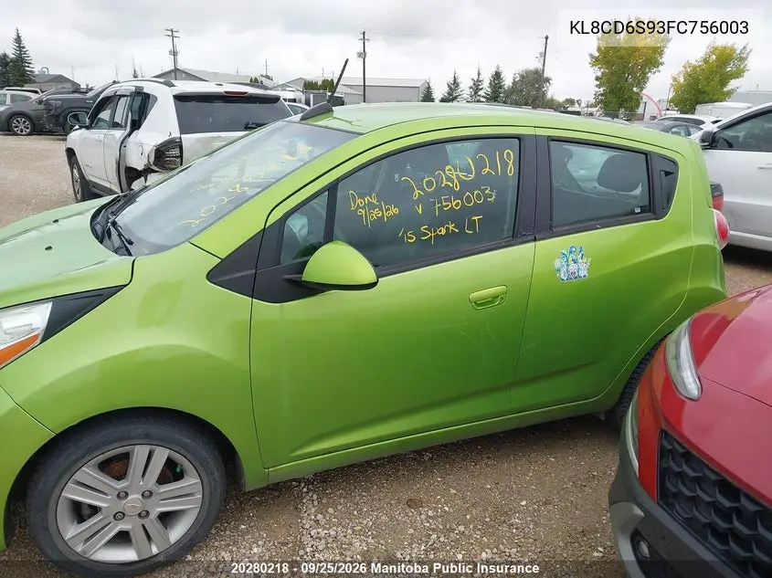 2015 CHEVROLET SPARK VIN KL8CD6S93FC756003 — фото 13