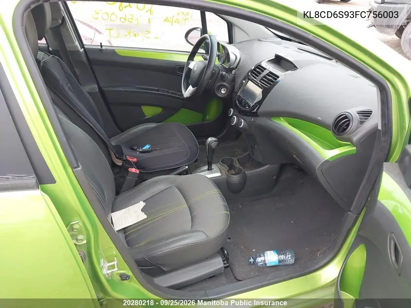 2015 CHEVROLET SPARK VIN KL8CD6S93FC756003 — фото 5