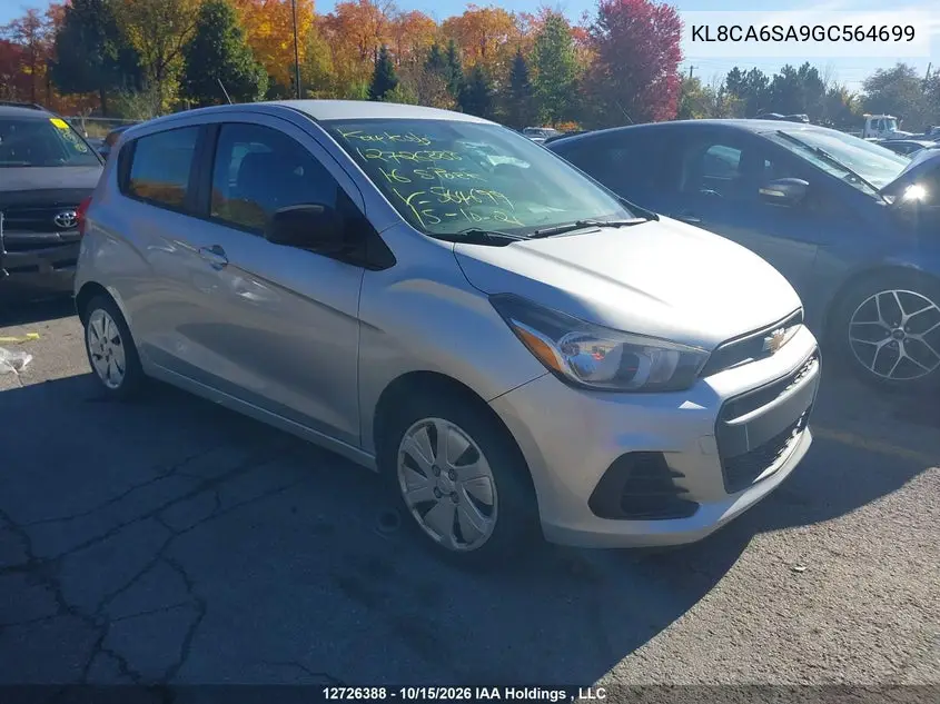 CHEVROLET SPARK 2016, VIN KL8CA6SA9GC564699