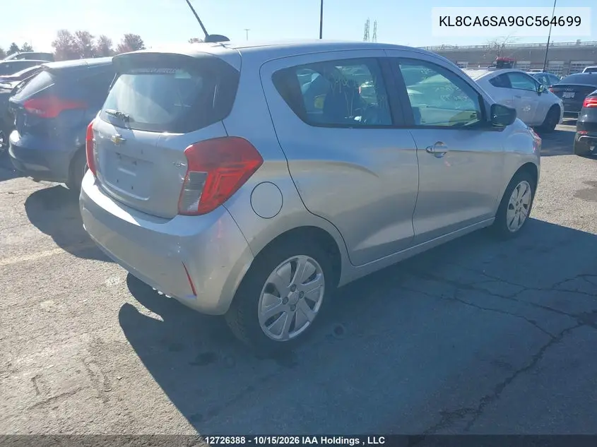 2016 CHEVROLET SPARK VIN KL8CA6SA9GC564699 — фото 4