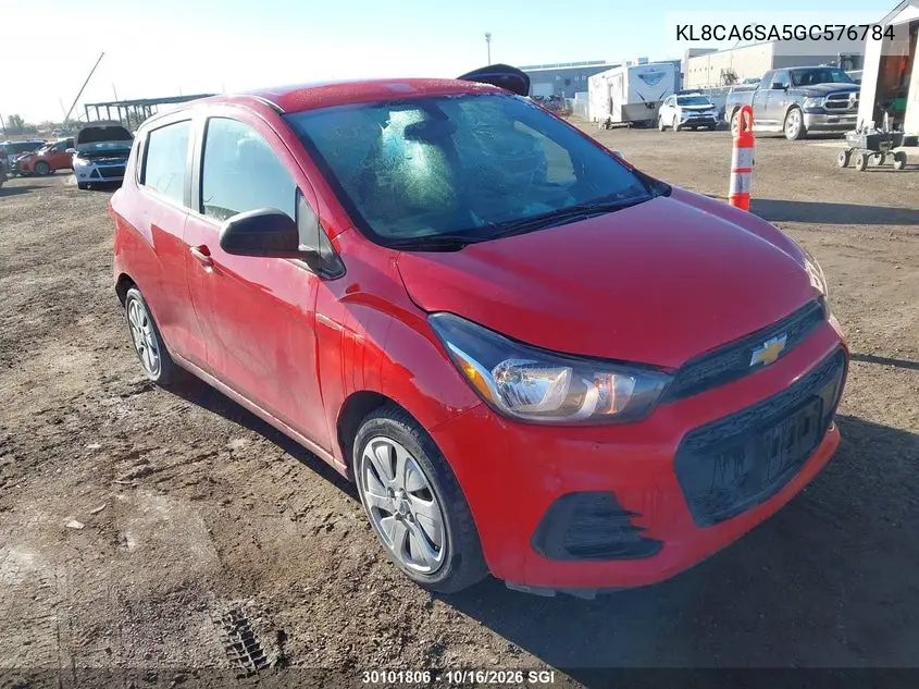 CHEVROLET SPARK 2016, VIN KL8CA6SA5GC576784