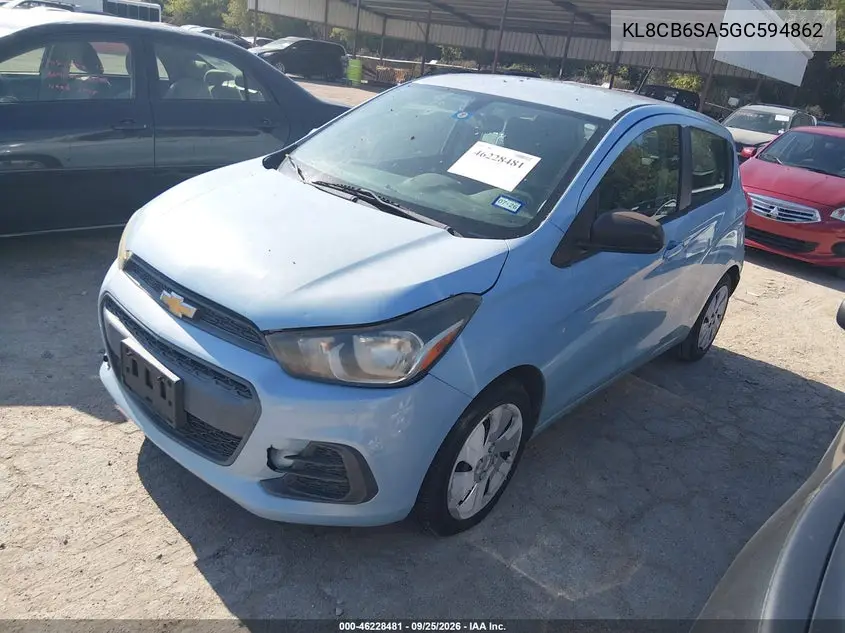 2016 CHEVROLET SPARK VIN KL8CB6SA5GC594862 — фото 2