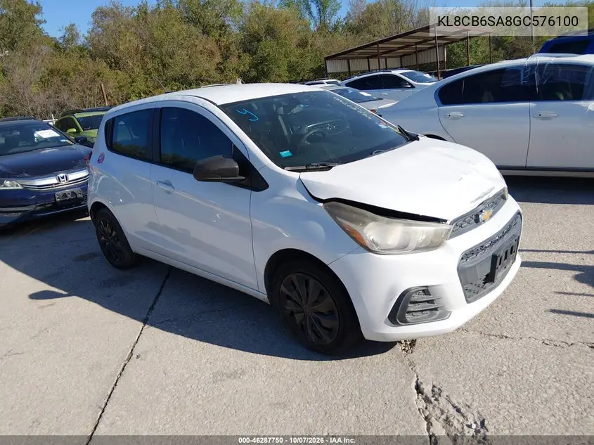 CHEVROLET SPARK 2016, VIN KL8CB6SA8GC576100