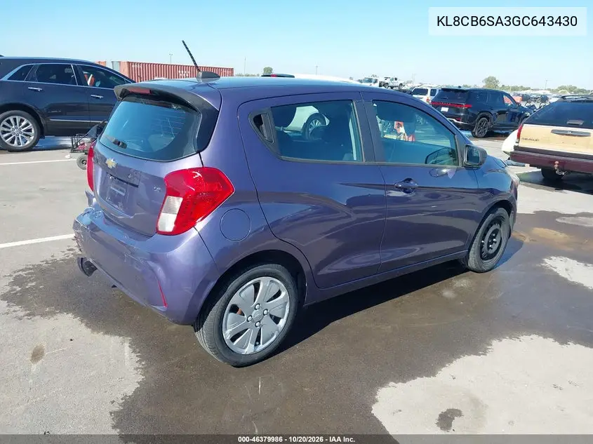 2016 CHEVROLET SPARK VIN KL8CB6SA3GC643430 — фото 4