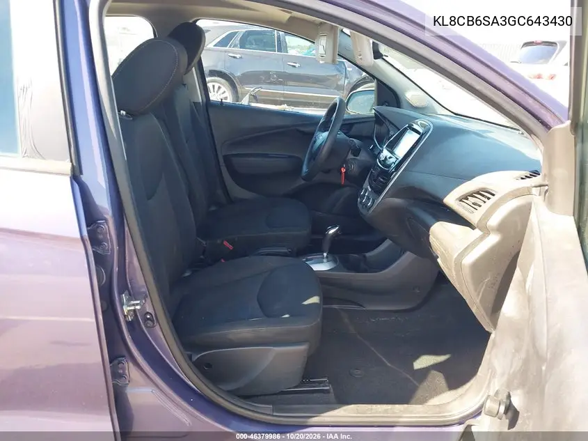 2016 CHEVROLET SPARK VIN KL8CB6SA3GC643430 — фото 5