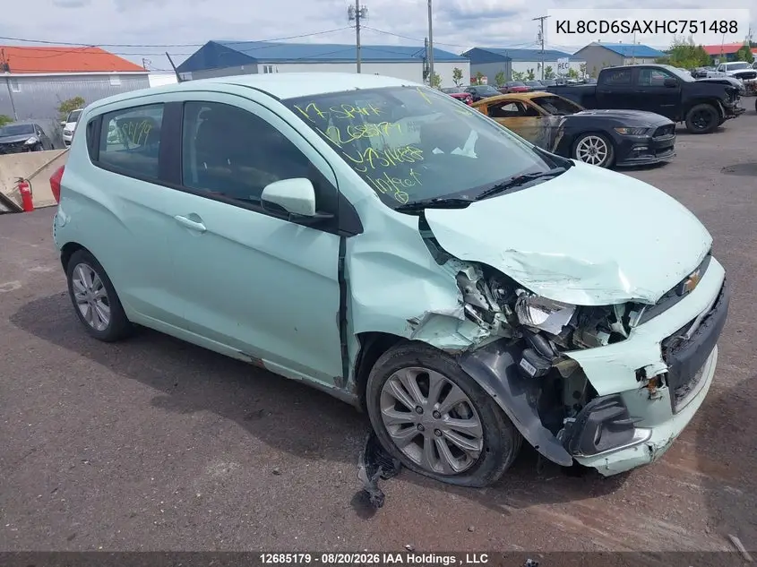 CHEVROLET SPARK 2017, VIN KL8CD6SAXHC751488