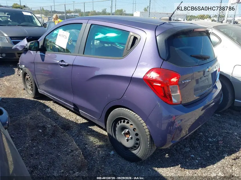 2017 CHEVROLET SPARK VIN KL8CB6SA0HC738786 — фото 3