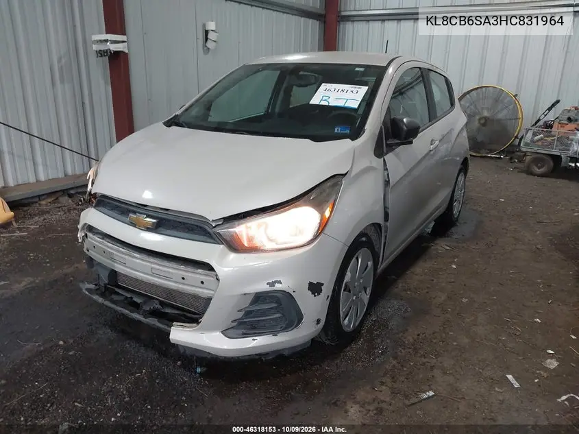 2017 CHEVROLET SPARK VIN KL8CB6SA3HC831964 — фото 2
