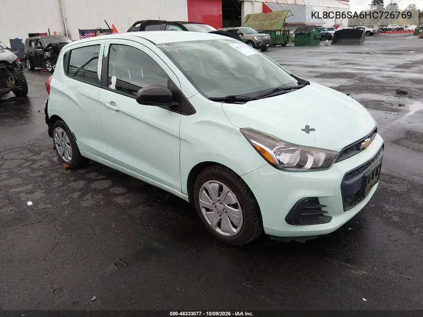 CHEVROLET SPARK 2017, VIN KL8CB6SA6HC726769