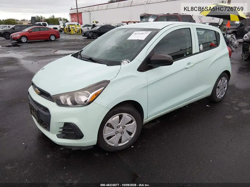 2017 CHEVROLET SPARK VIN KL8CB6SA6HC726769 — фото 2