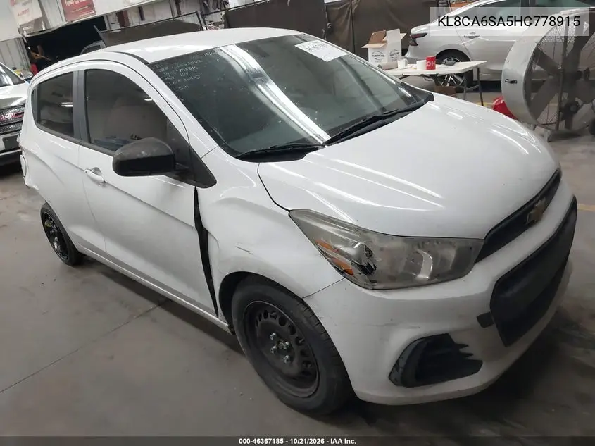 CHEVROLET SPARK 2017, VIN KL8CA6SA5HC778915