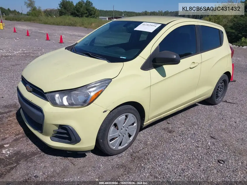 2018 CHEVROLET SPARK VIN KL8CB6SA0JC431432 — фото 2