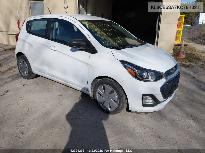 CHEVROLET SPARK 2019, VIN KL8CB6SA7KC781321