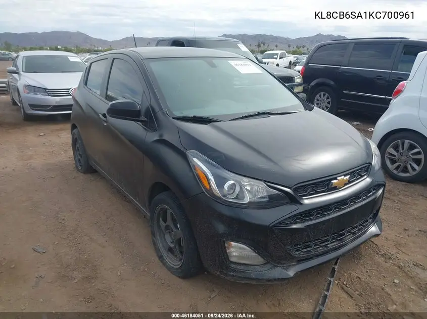 CHEVROLET SPARK 2019, VIN KL8CB6SA1KC700961