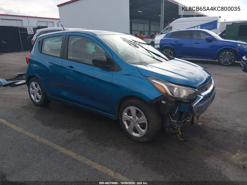 CHEVROLET SPARK 2019, VIN KL8CB6SA4KC800035