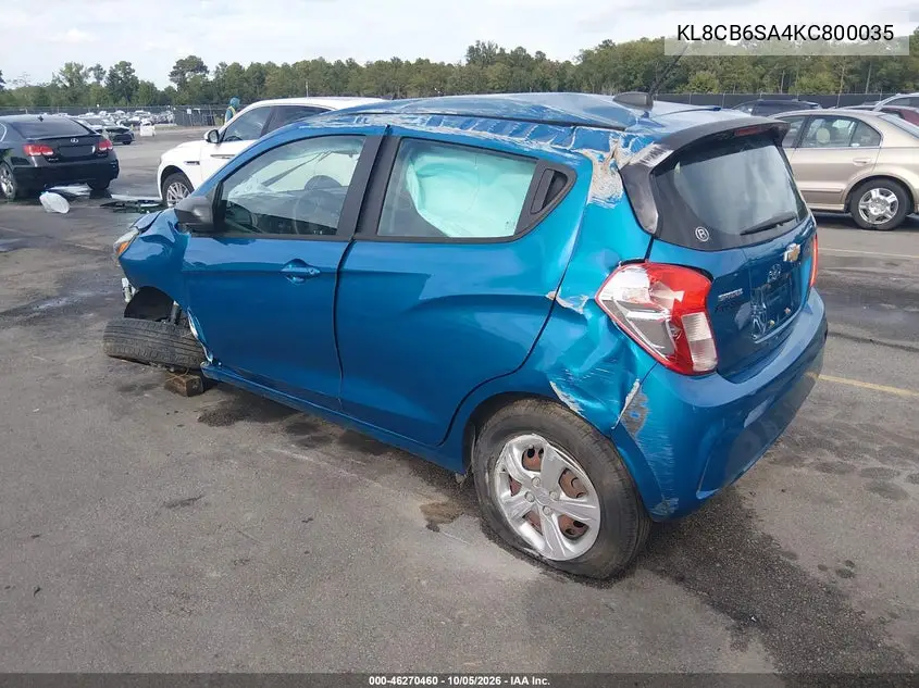 2019 CHEVROLET SPARK VIN KL8CB6SA4KC800035 — фото 3